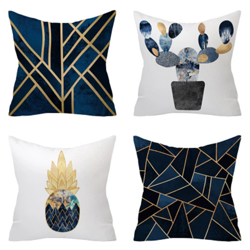 Наволочка Роскошная синяя Полиэстеровая наволочка для декора дома Наволочки