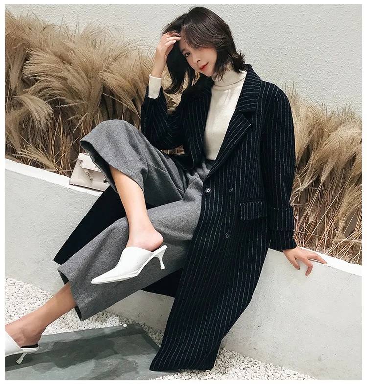 Шерсть и полиэстер ткань плед вертикальная полоса Толстая мягкая зимняя Ткань DIY