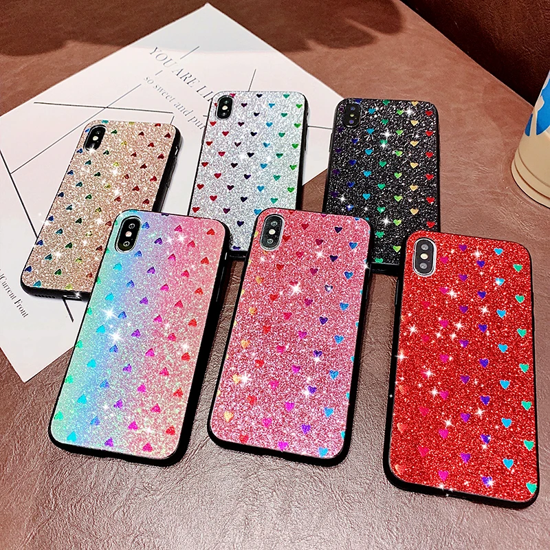 Блестящий Мягкий чехол из ТПУ для iPhone 11pro Max XS MAX XR X 6 7 8Plus | Мобильные телефоны и