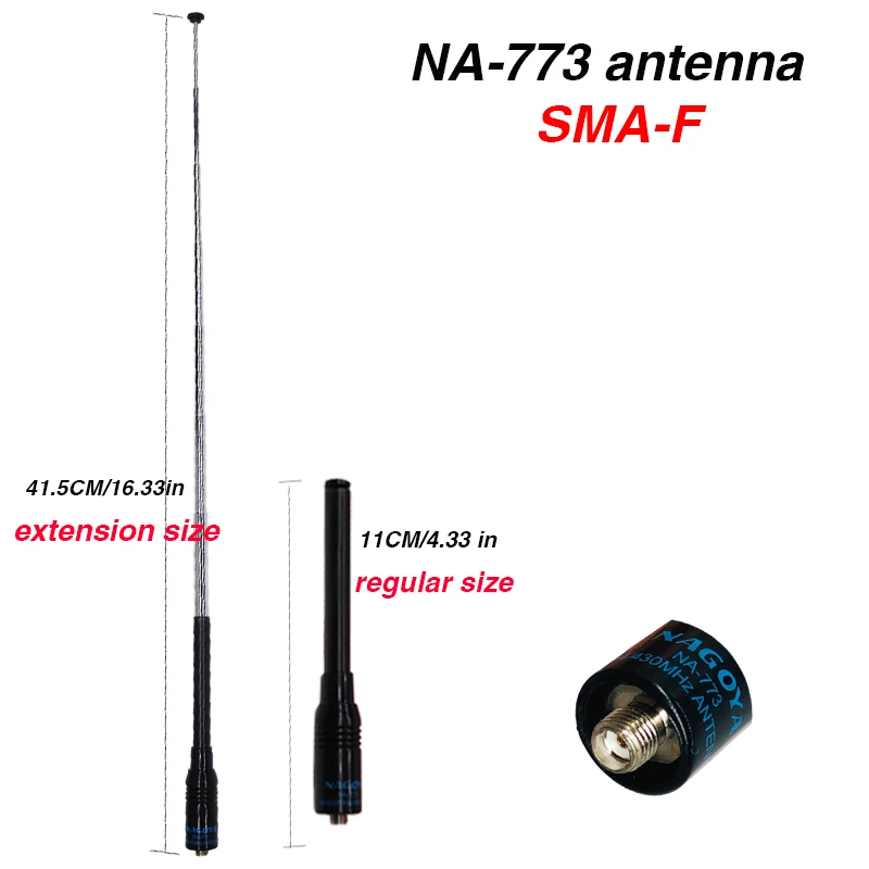Гибкая Nagoya NA 773 SMA Женская VHF UHF Двухдиапазонная рация антенна для Kenwood BaoFeng UV 5R 82 BF