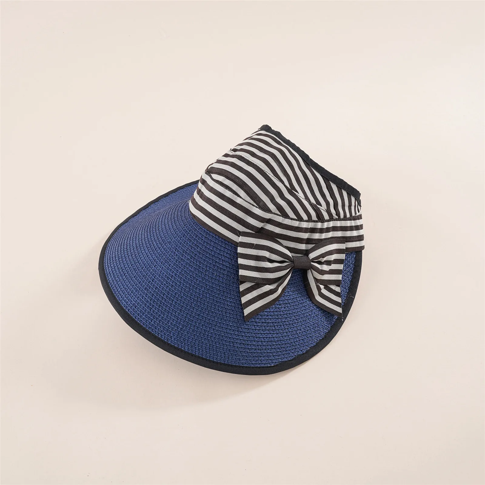 Новая летняя женская вязаная однотонная соломенная шляпа с бантом Регулируемая