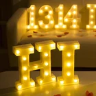Светодиодная лампа в виде букв алфавита, декоративный светильник с буквами и цифрами, ночсветильник на батарейках для вечеринки, украшение для детской спальни