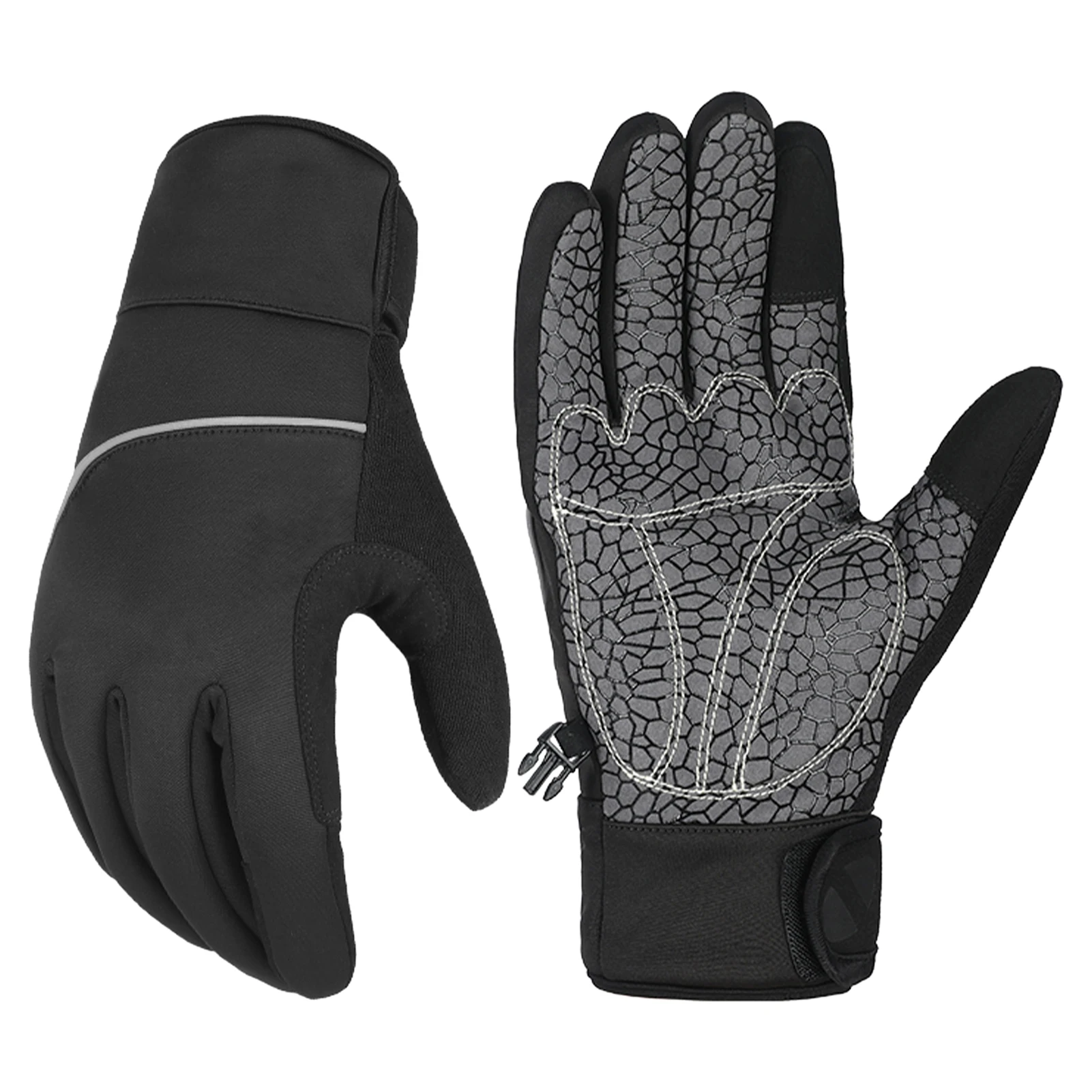 

1pair Men Women Anti Slip Camping Warm Windproof Ski Gloves With Buckle Winter Thermal Adjustable Climbing Waterproof Hiking