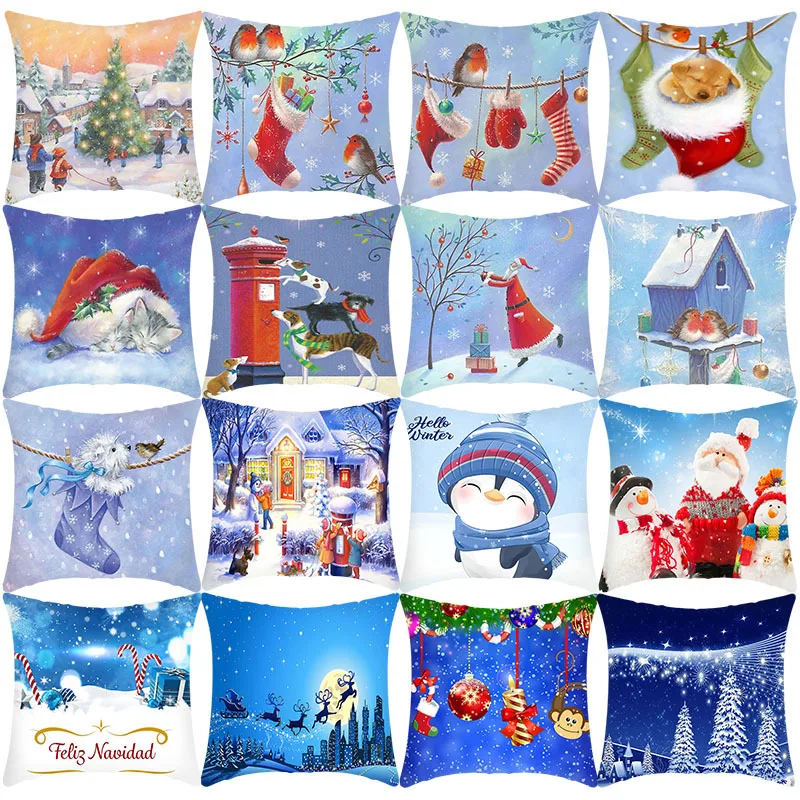 Рождественская Подушка с принтом подушка перекрестными краями оптовая продажа