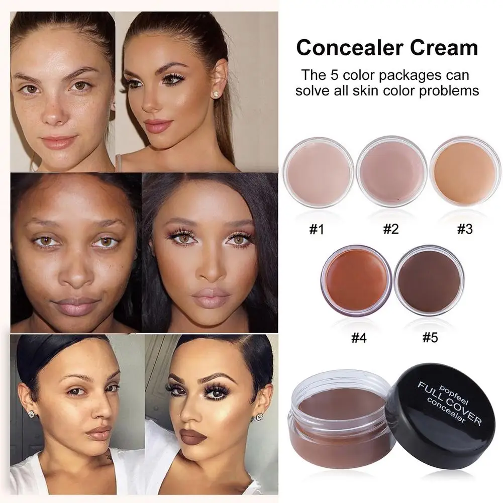 

5pcs/pack 5 Colors Women High Coverage Concealer Set Moisture Isolation Full Coverage Contour Cream For Any Skin Color