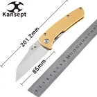 Карманные ножи kanseven Main Street T1015B6, лезвие 3,36 дюйма, 154 см, латунная ручка, тактический охотничий походный складной нож
