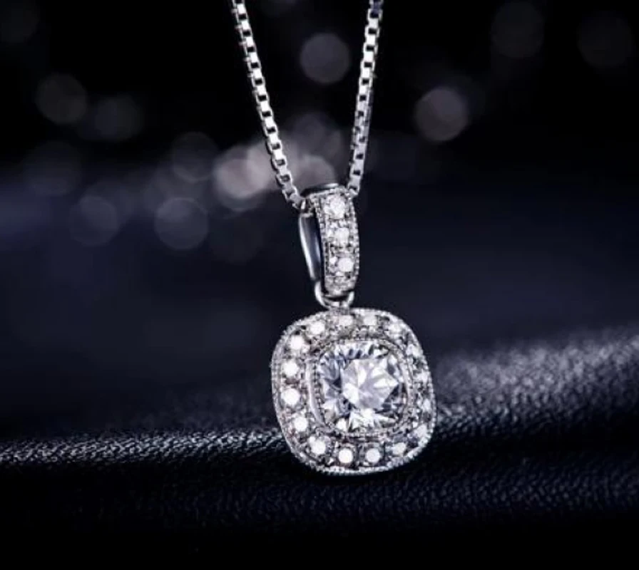 Женские Ювелирные изделия ожерелье S925 твердые Стерлинговое Серебро кристалл AAA