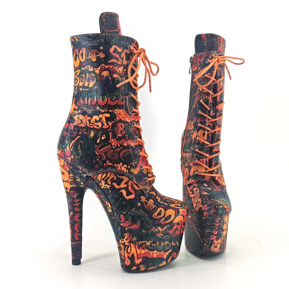 Красивые сапоги Leecabe для танцев на шесте 17 см/7 дюймов из искусственной кожи