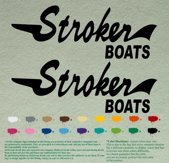 Для 1 пары Stroker Boats наклейки виниловые лодочный подвесной мотор Лот из 2 |