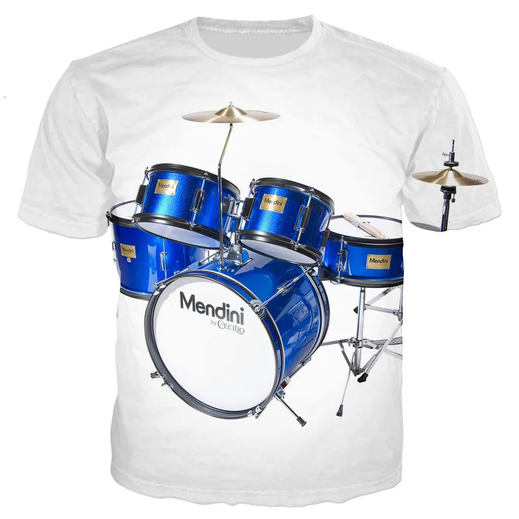 

Drum 3D Print T-shirt Men Women Street Youth Casual T-shirt Fitness Clothing Loose Comfortable Top Summer 2021