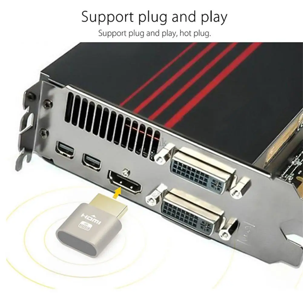 Мини Портативный HDMI 4K 3840x2160 60 Гц виртуальной манекен штекер EDID фиктивный