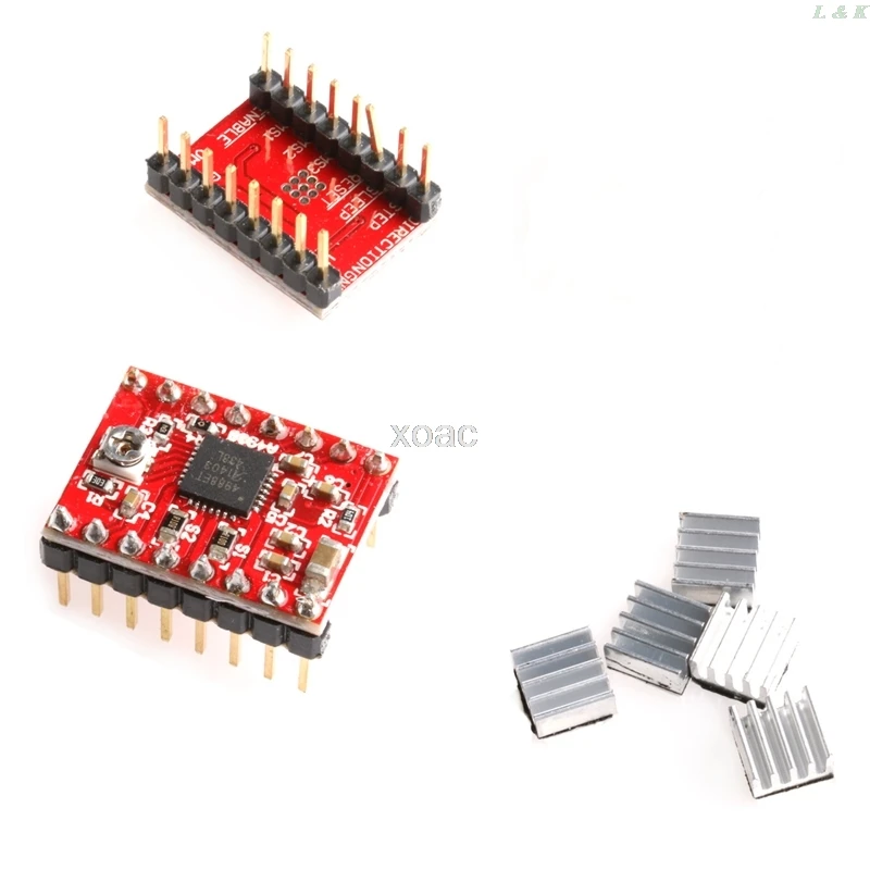 Шаговый драйвер и радиатор для 3D принтера Reprap Pololu 5 шт.|stepper driver|a4988 stepper driverstepper driver