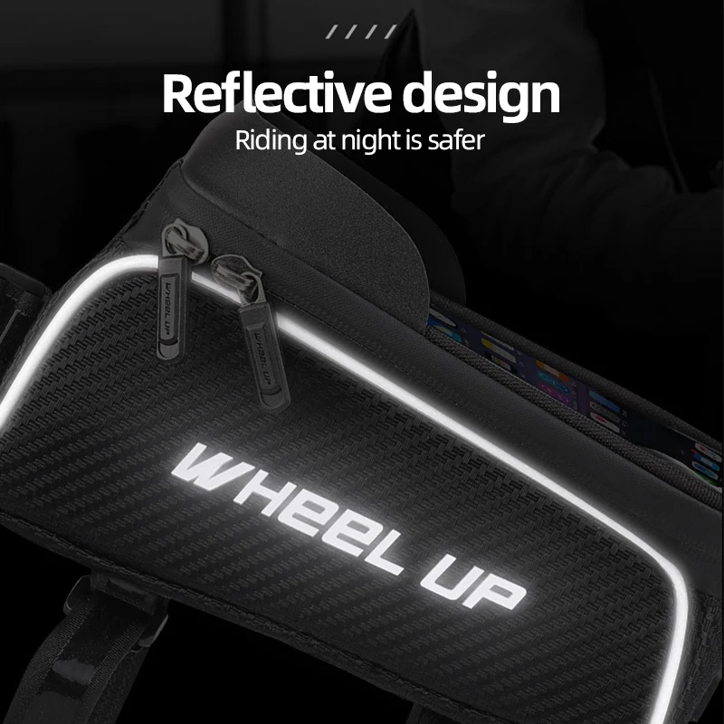 Bicycle Bag Phone Case Touchscreen Bag Frame Front Top Tube Cycling Bag Waterproof 6.5in MTB Pack Bike Accessories