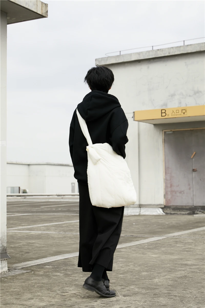 Зимняя нишевая тёмная сумка Yamamoto UMI MAO, удобная Хлопковая сумка-мессенджер на одно плечо большой вместимости от AliExpress RU&CIS NEW