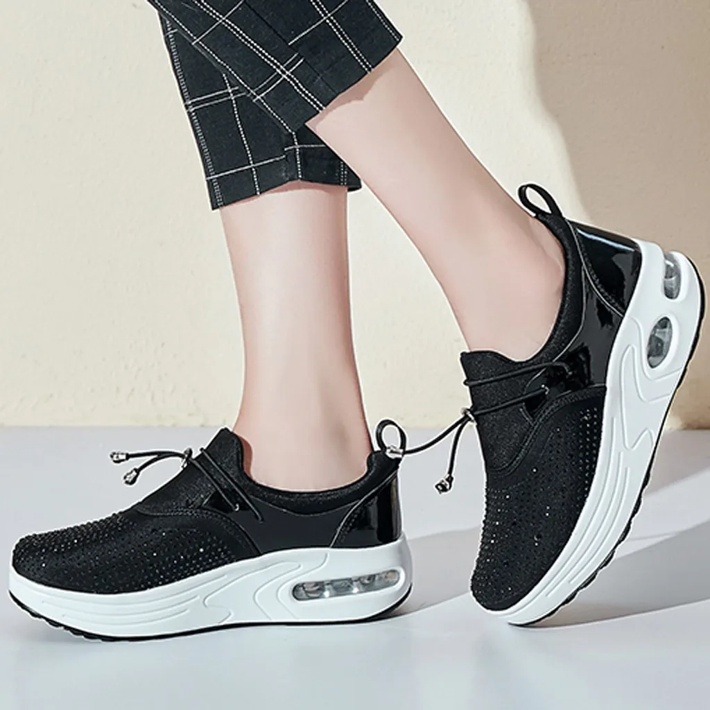 Женская обувь с толстой подошвой раскачивающая женская кристаллами сохраняющая