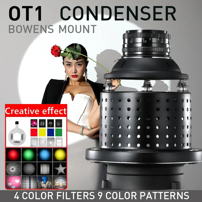 Enlarge OT1 Focalize Conical Snoots Photo Optical Condenser Art Special Effects Shaped Beam Light Cylinder for Bowens mount