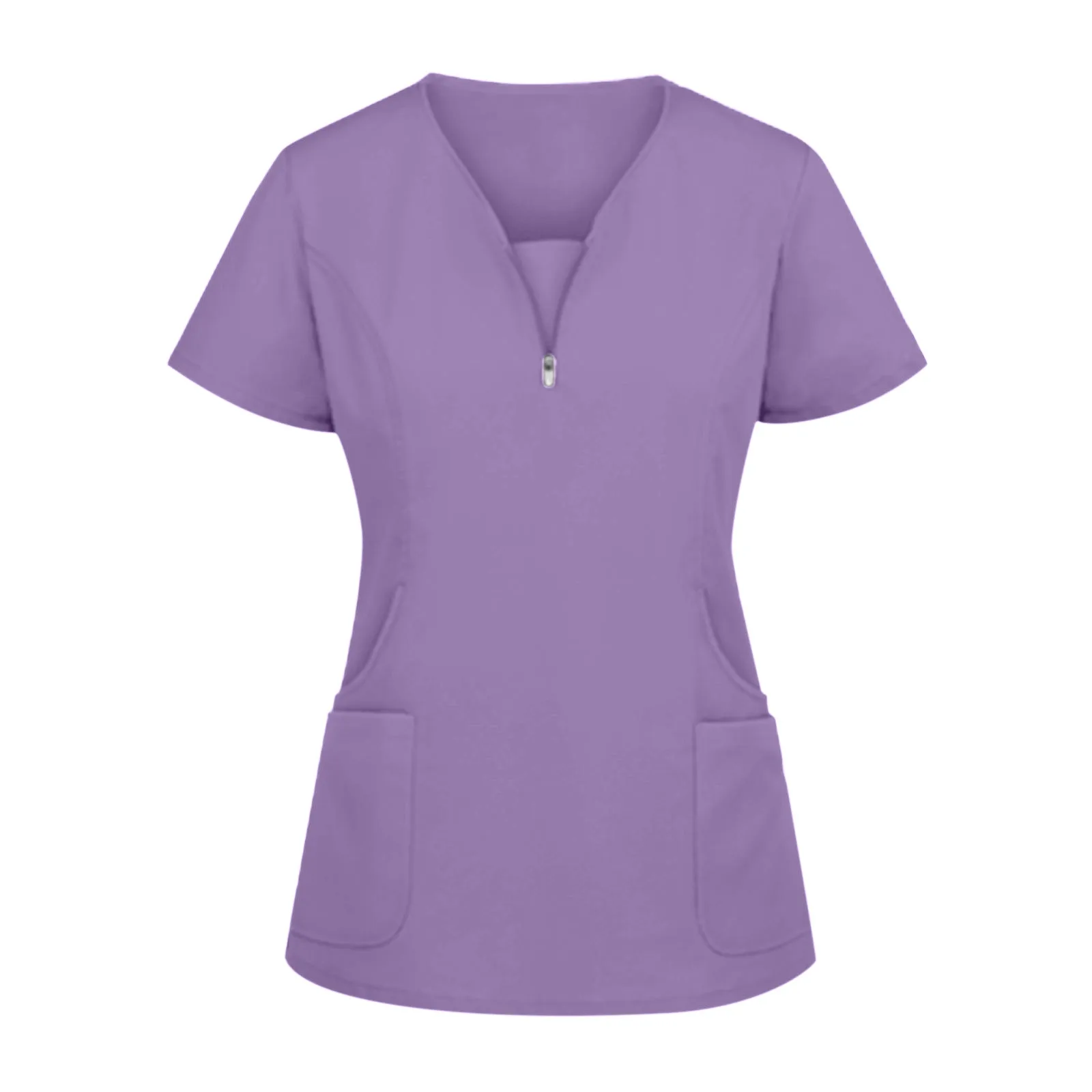 Solid V-Neck Beautician Uniform Women Care Workers Pocket Tops Technician Sauna T-Shirt Bath Massage Short Sleeved Uniforms A50