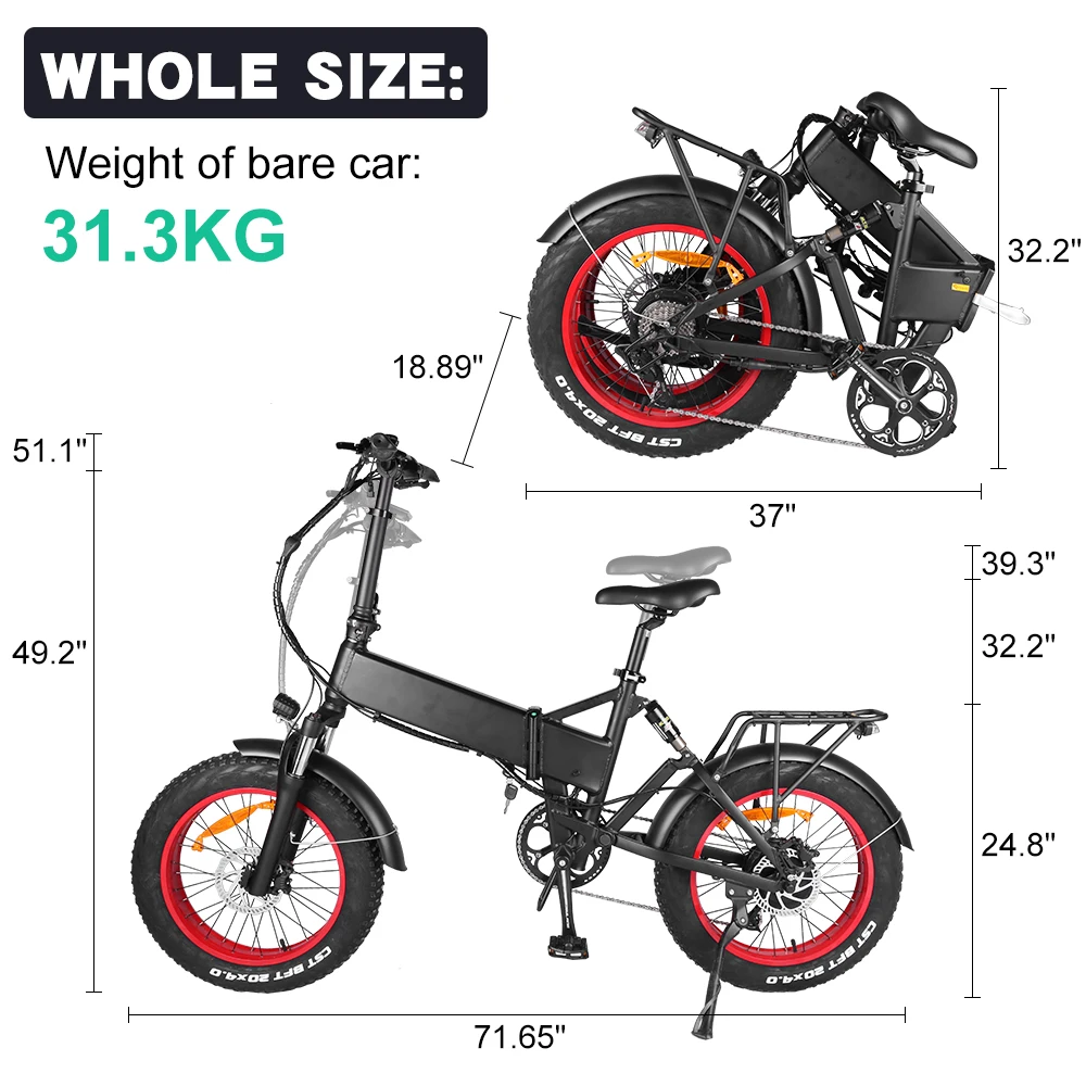 

Folding Bicycle Electric Bike 750W Bafang Motor Ebike Fat 4.0 Tire Beach bicicleta eletrica 48V 17Ah LG Battery Colorful Display