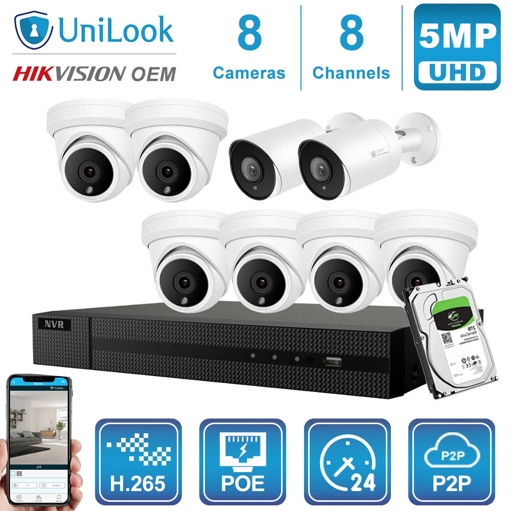 6-Dome 2-Bullet kit Hikvision OEM 8CH 4 к NVR 5MP купол/пулевые смешанные POE IP Камера 4/6/8 шт. комплект открытый системы безопасности CCTV NVR Kit с 1/2/4 ТБ HDD - Цвет: 6-Dome 2-Bullet kit