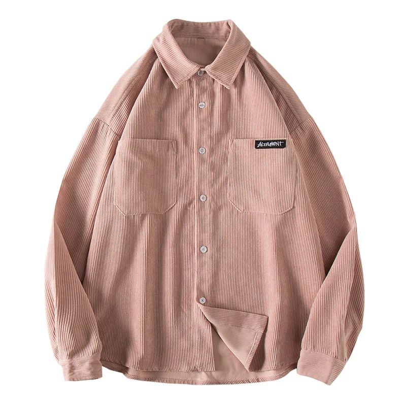 2019 осень и зима новый однотонный вельветовый с длинными рукавами порт ветер