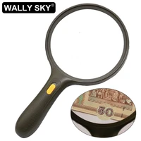 handheld magnifying glass led illuminated 138 mm handle magnifier tool double magnification reading collecting stamps coins