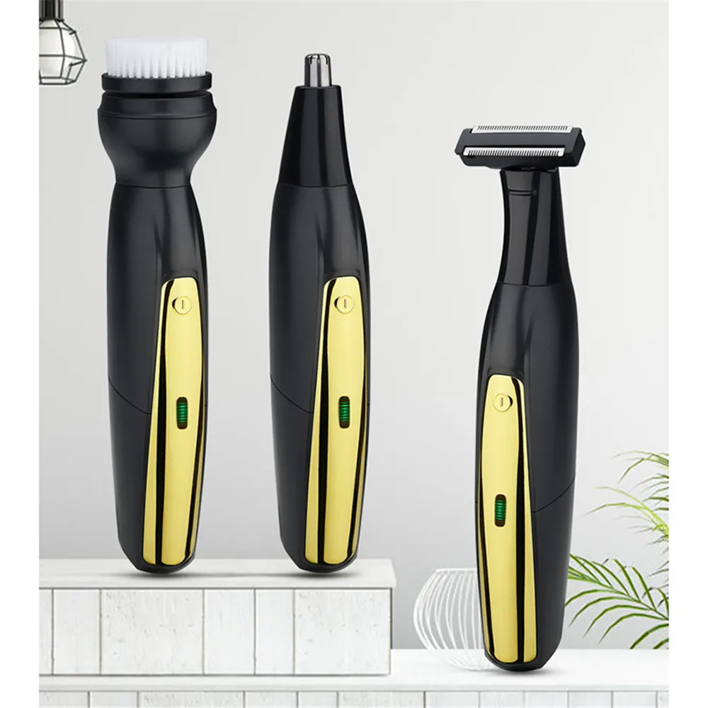 

Knife Nose Hair Knife Razor Three-in-one Men's Electric Cleansing Brush Multifunctional Facial Clean Cleaner Skin Care Massager