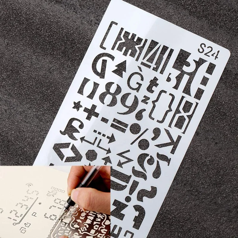 24 Sheets Letter Number Stencils 4X7 Inch Alphabet Stencil Plastic for Home DIY Scrapbooking Painting Drawing Craft | Дом и сад