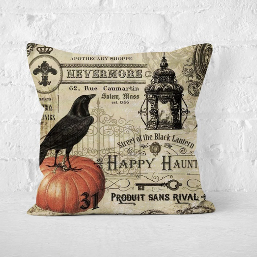 2 шт Хэллоуин Тыква ворона односторонняя узорная подушка крышка 45*45 см диван