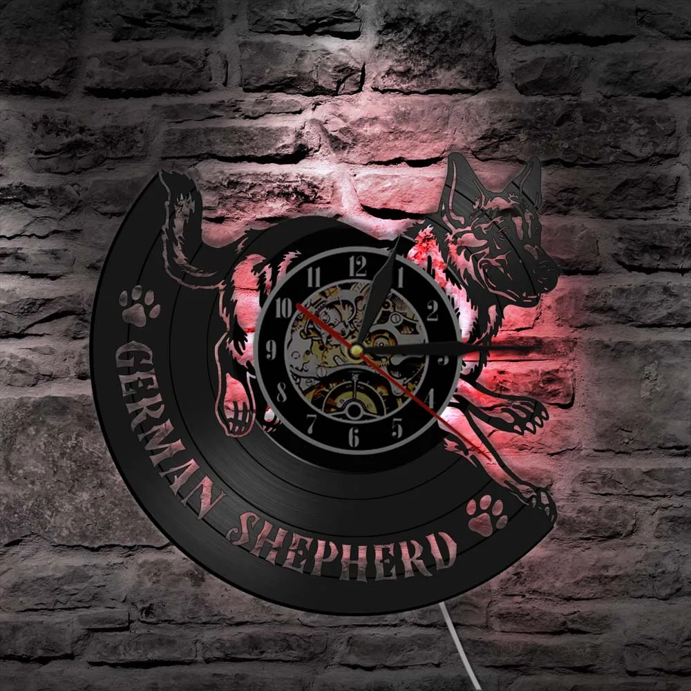 Классические настенные часы Yeti Dog с виниловой пластиной в виде немецкой овчарки