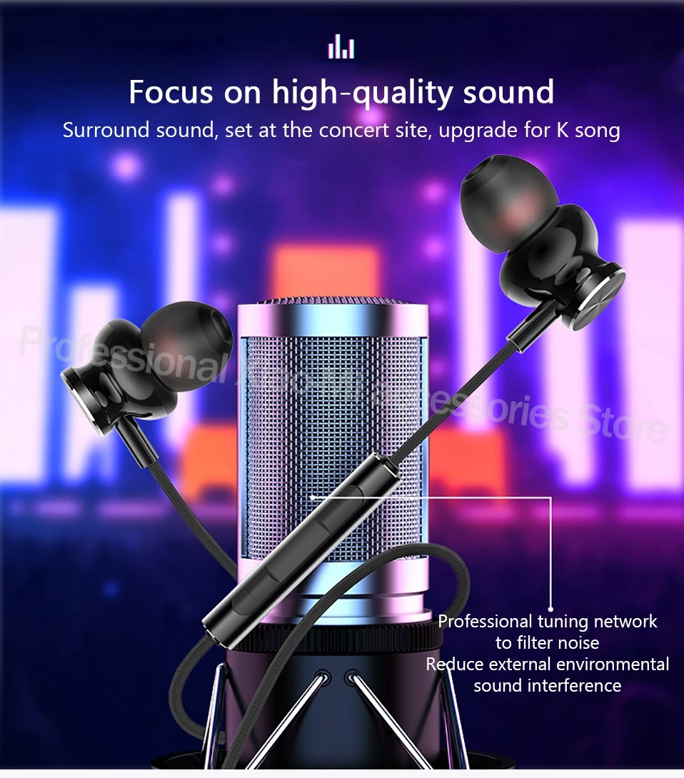 Magnetic Earphone 3.5mm Digital Audio Metal Bass Headset With Mic Headphone Stereo 3D HiFi Sound Sport Earbuds For Xiaomi iPhone