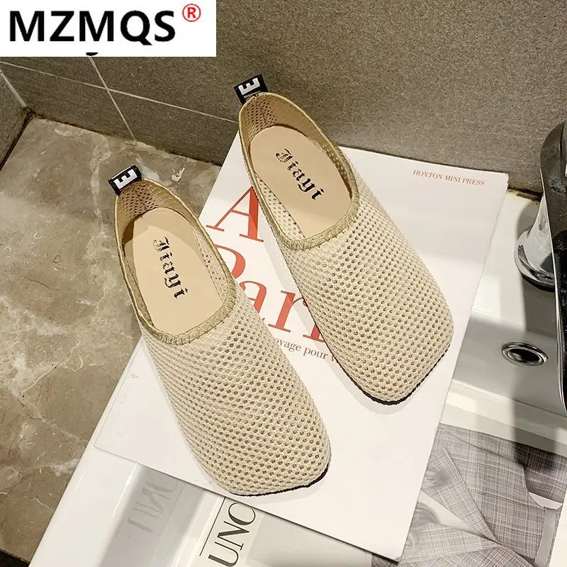 

Knitted Sandals Women's Sandals Women Summer New Mesh Flats Breathable Casual Flat Shoes Women's Socks Shoes Women Flat Shoes