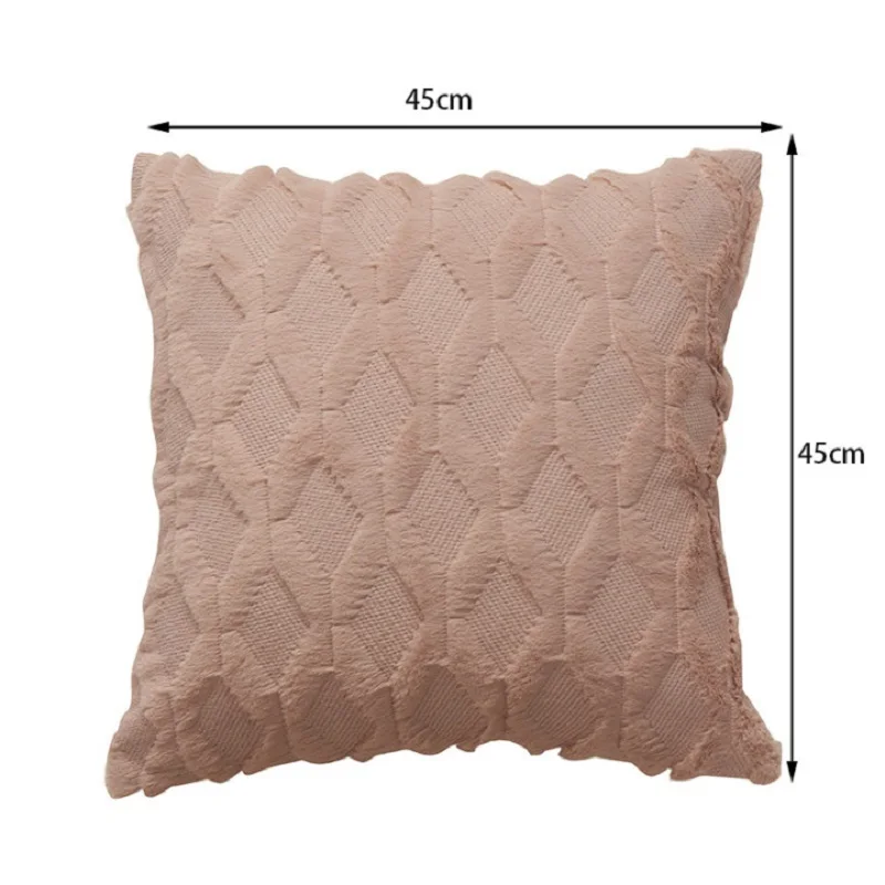 

Rhombus Plush Pillow Cover Geometric Embroidery Throw Pillow Case Fluffy Soft Cozy Cushion Cover Nordic Home Decor Sofa Bed Home