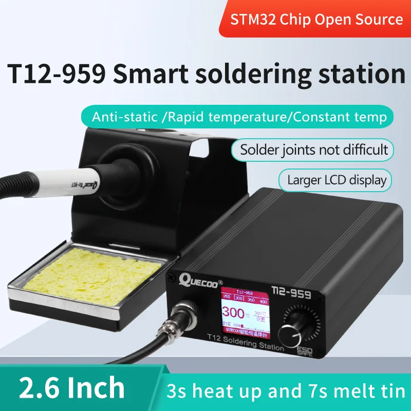 

STM32 Φ V5.1 паяльная станция, электронный паяльник 2,6 дюймов, большой цифровой дисплей и 5-контактный 907 ручной наконечник