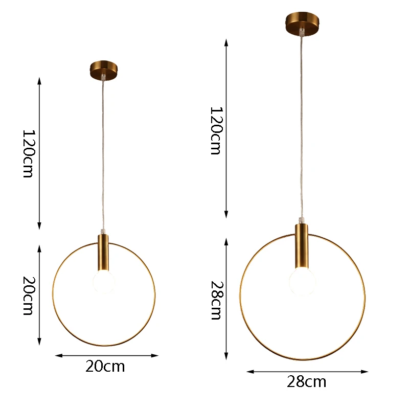 

Vintage Pendant Lights Single Ring Pendant Lamp Antique Gold Hanging Lamp Bedroom Decor E14 Led Lights Dining Room Kitchen Light