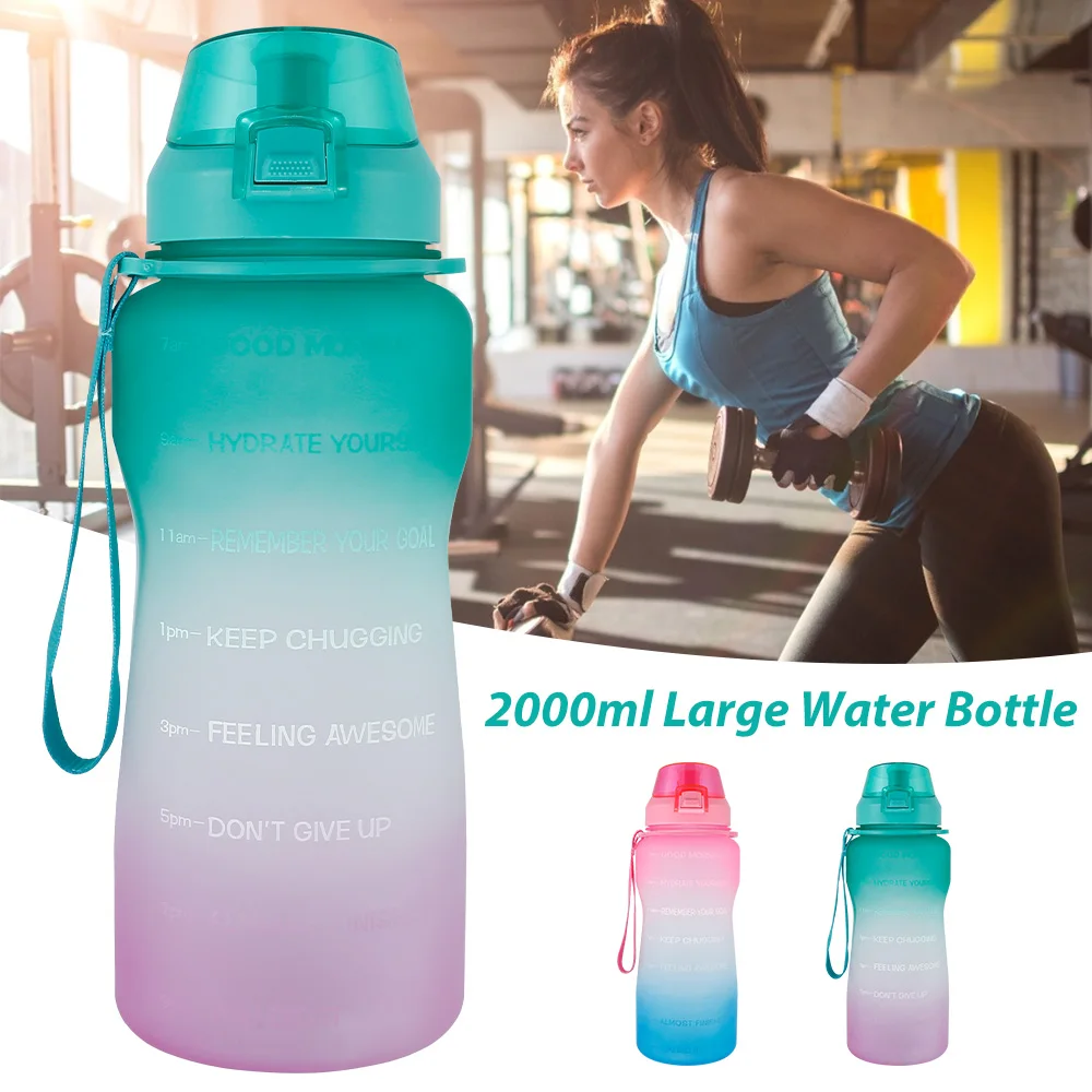 

2000ml Sports Water Bottle High Capacity Outdoor Water Bottle Cup Plastic Portable Water Cup Dinkware Camping Bike Bottle