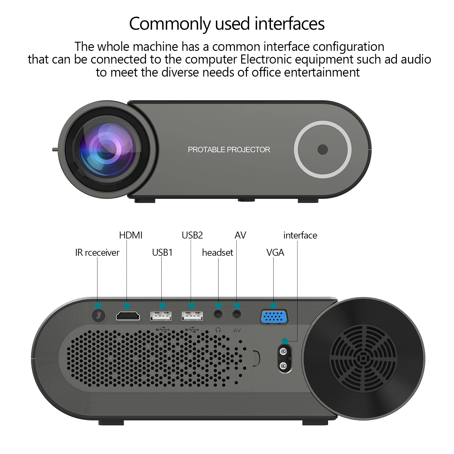 720P портативный светодиодный мини-проектор HD для 1080P беспроводной WiFi многоэкранный видеопроектор с инфракрасной функцией дистанционного управления
