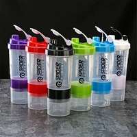 500ml sports shaker bottle creative protein powder mixing bottle fitness gym shaker portable plastic botella mezclador protein