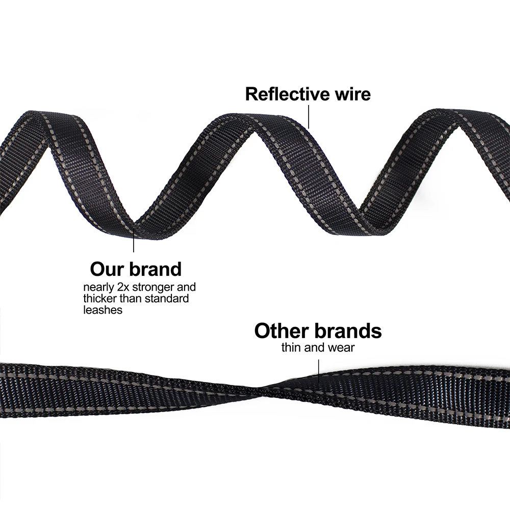 Светоотражающий Поводок для собак длина 1 8 м 2 мягких ручки | Дом и сад