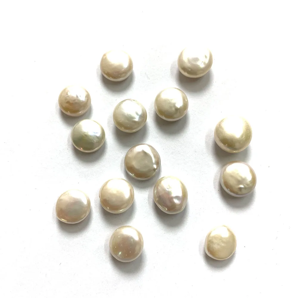 Натуральный пресноводный жемчуг плоские непористые бусины пуговицы круглые DIY