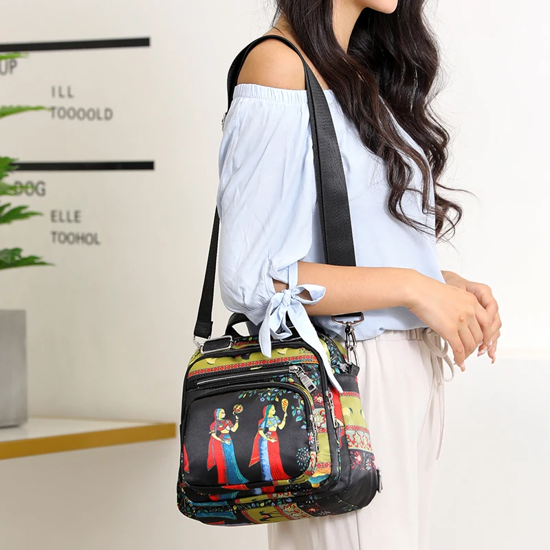 

New 6 Graphics Female Handbags Women Shoulder bag messenger bags Nylon Crossbody Bags Brand Purse Multi-function use