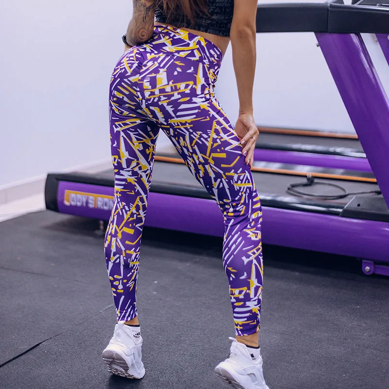 2 цвета Леггинсы пуш-ап женские полосатые брюки с принтом леггинсы Femme высокая