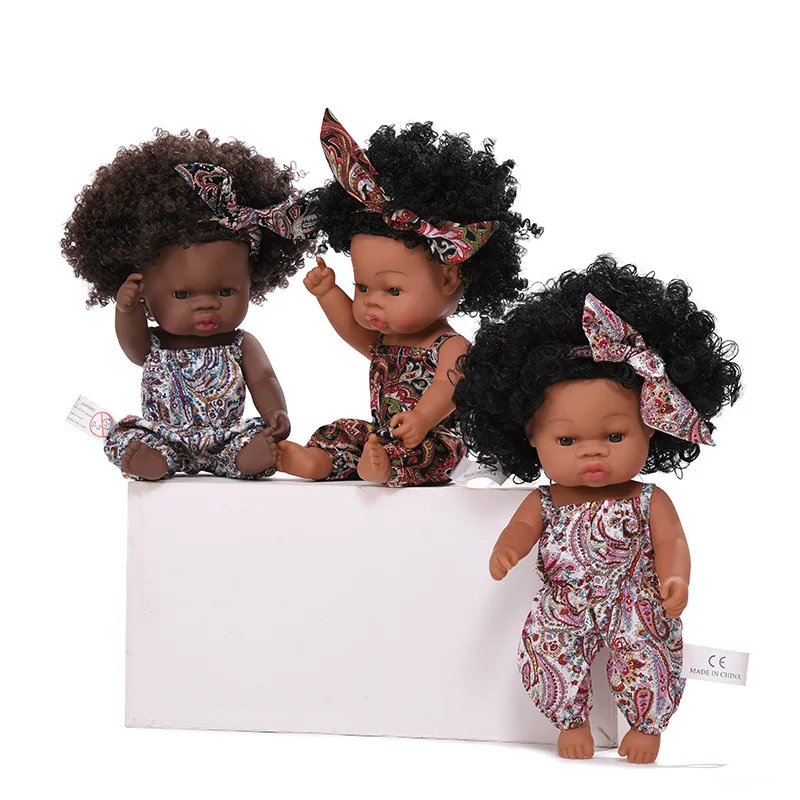 

35CM American Reborn Black Baby Doll Bath Play Full Silicone Vinyl Baby Dolls Lifelike Newborn Baby Doll Toy Girl Christmas Gift