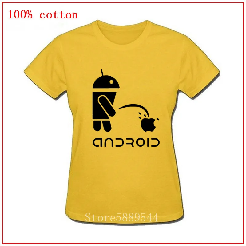 2020 Android Pees Apple черные футболки для женщин хлопковая модная футболка женские