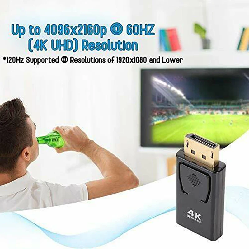 Переходник DisplayPort (штекер)/HDMI (разъем) Макс. 4K 60 Гц для ПК телевизора проектора |