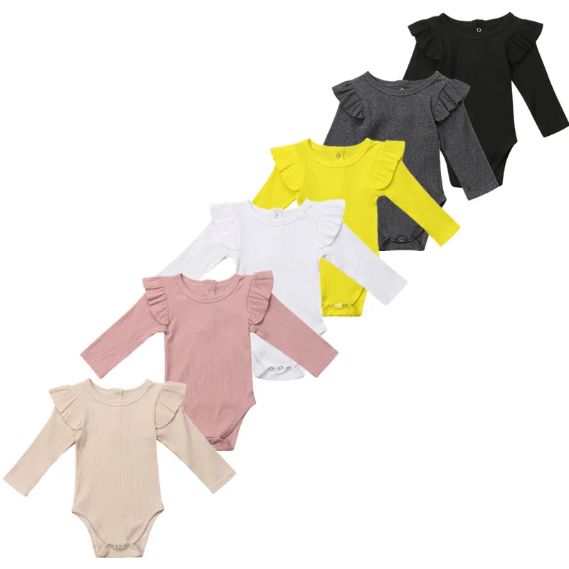 Новорожденных детская одежда для девочек Детский комбинезон с длинным рукавом и