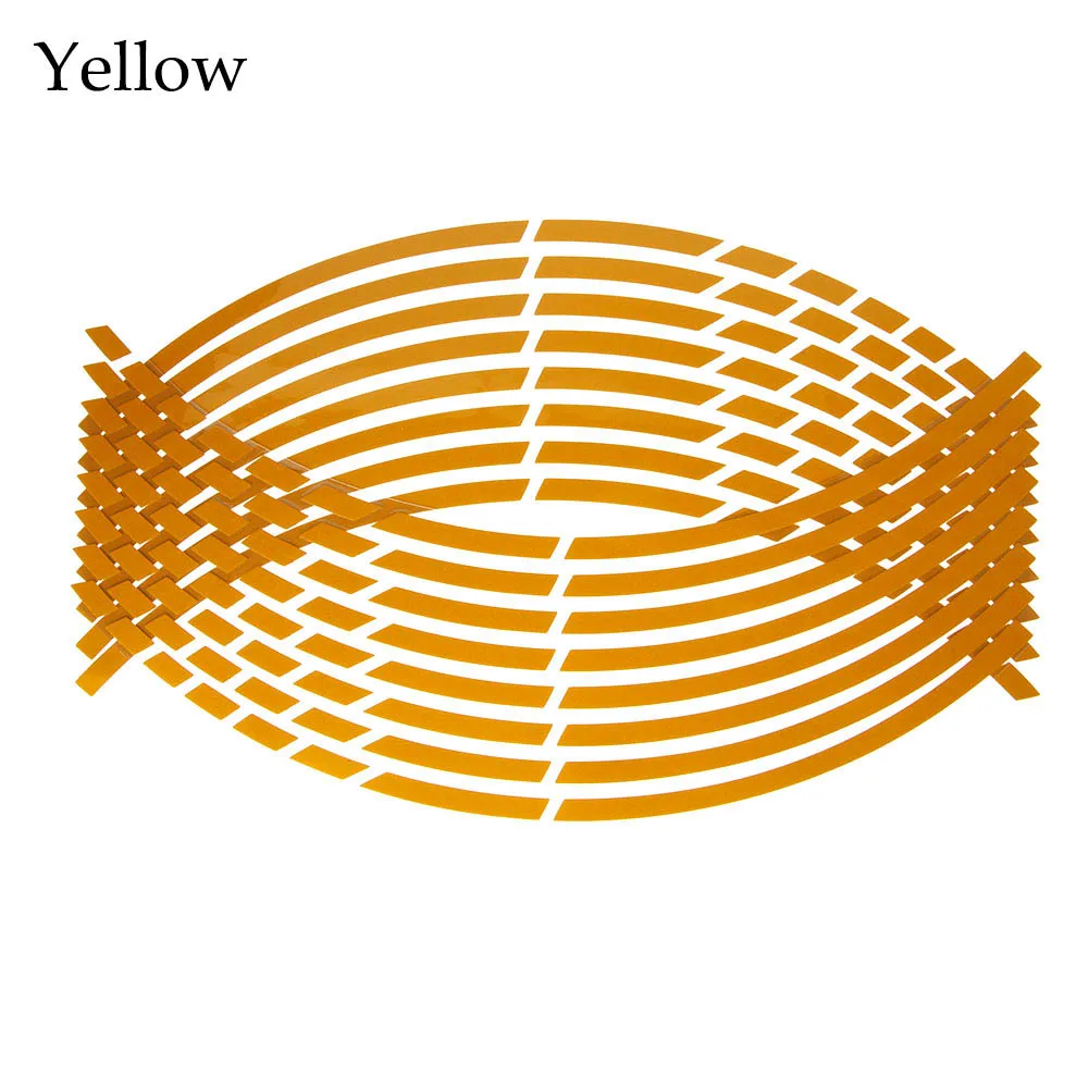 

16Pcs 17"18" Strips Motorcycle Car Wheel Tire Stickers Reflective Tape Motorbike Auto Decals