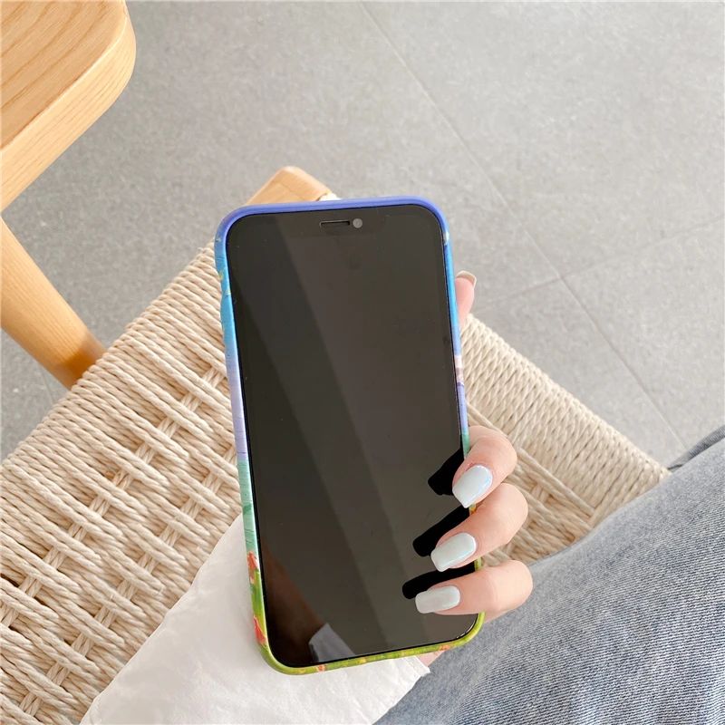 Чехол для телефона с изображением цветов и пейзажа полной защитой камеры iPhone 11 Pro