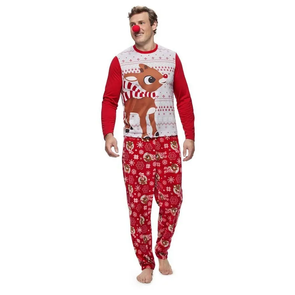 

Christmas Pajamas Set One-Piece Zip-Front Romper With Antler Hood For Family PJs Sets Family Matching Kid Adult Xmas Sleepwear
