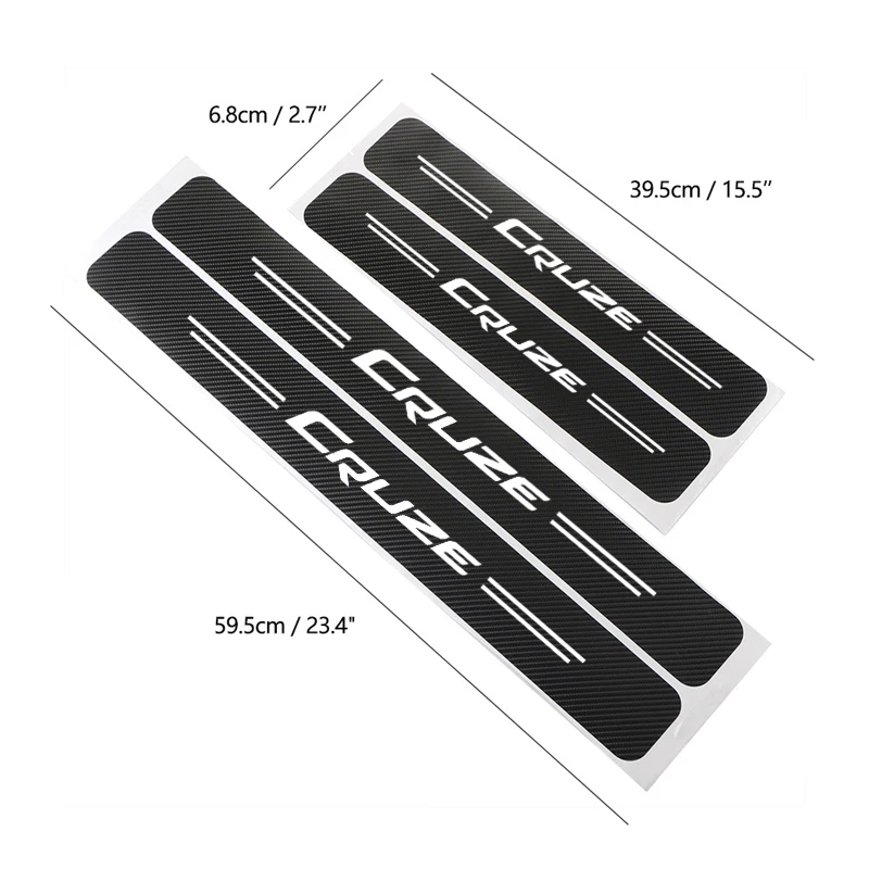 4 шт. двери автомобиля порог Водонепроницаемый углеродного волокна защитные