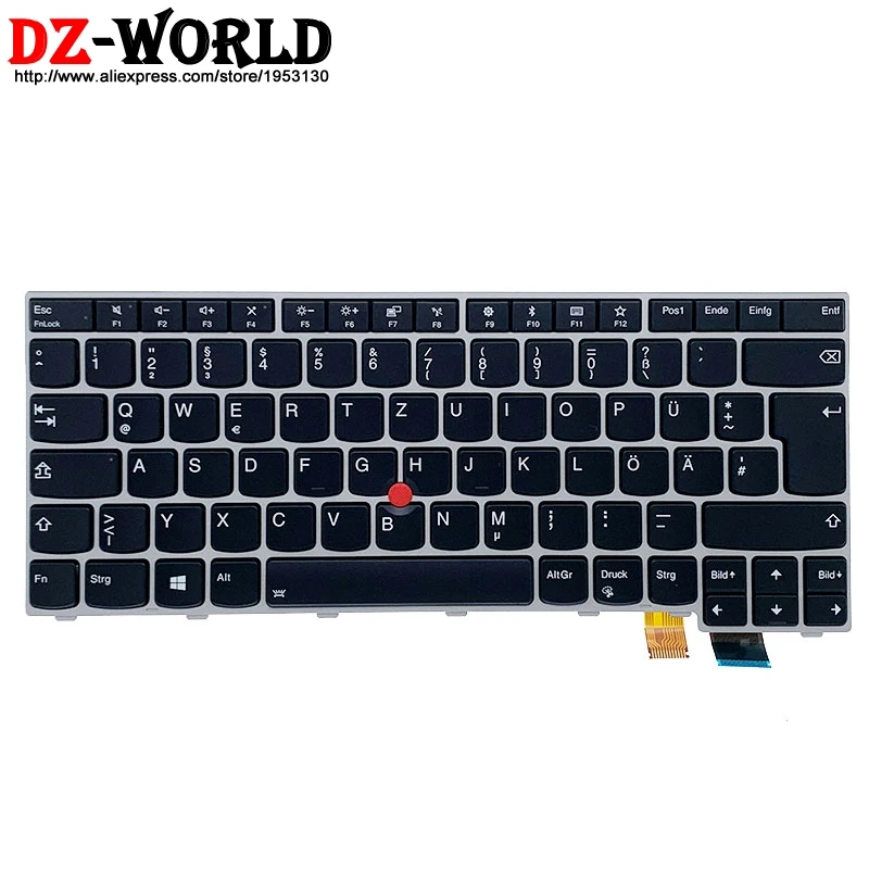 Новая Оригинальная Серебристая немецкая клавиатура с подсветкой для Lenovo Thinkpad 13